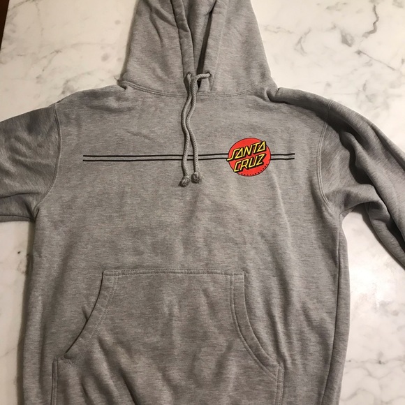Santa Cruz Skateboards Jackets & Blazers - Santa cruz logo light grey hoodie